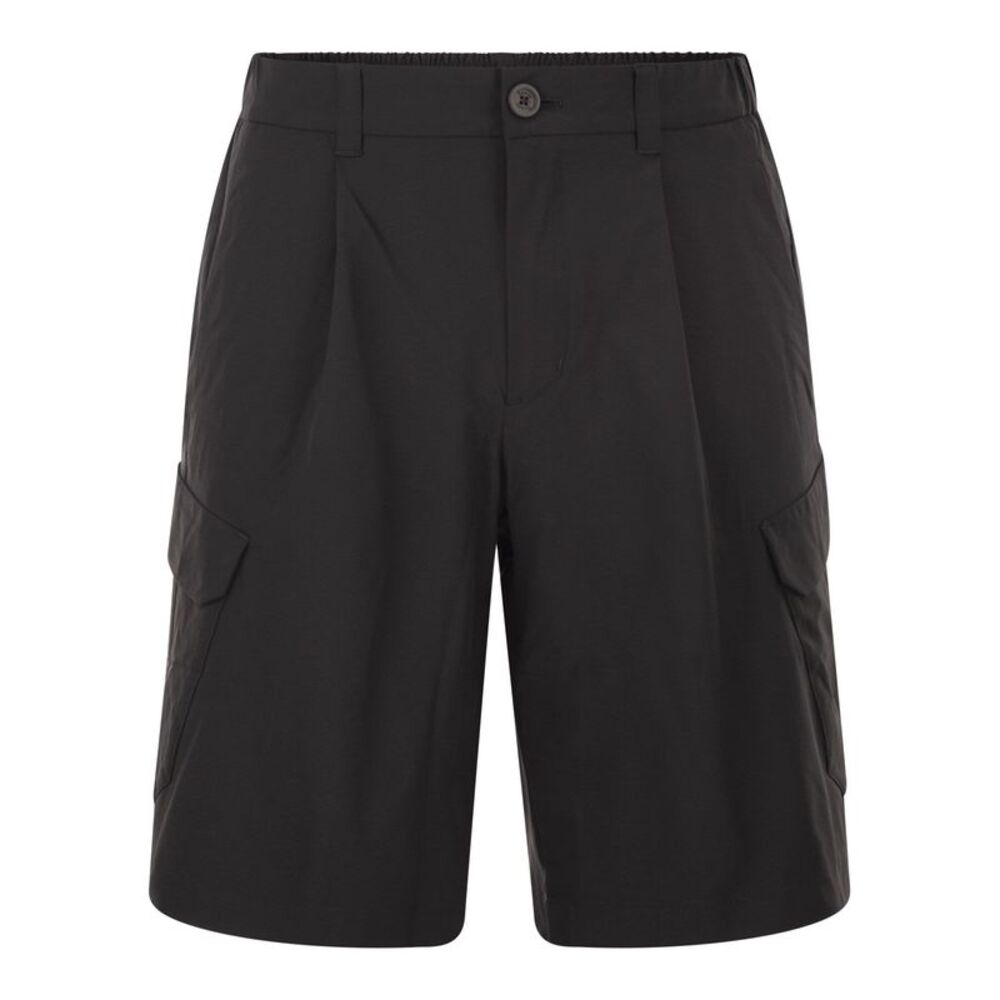 Herno Men Technical Fabric Cargo Bermuda Shorts
